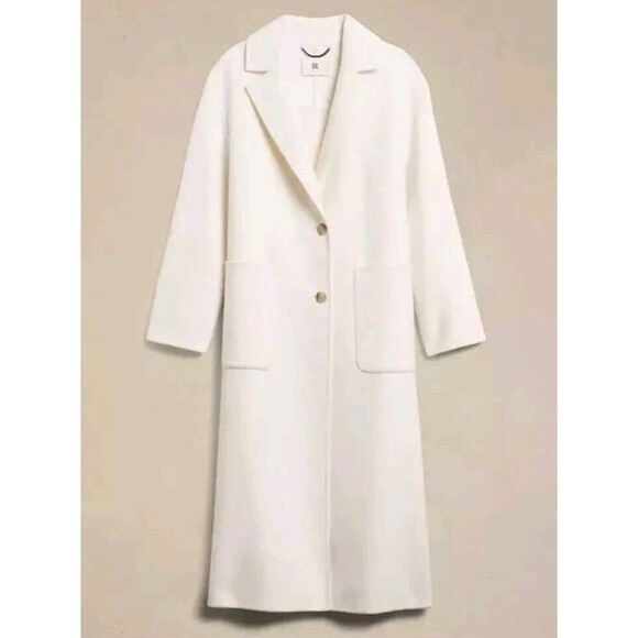 Banana Republic Wool AMINA DOUBLE-FACED TOP COAT size S IVORY  NWT - Picture 4 of 7
